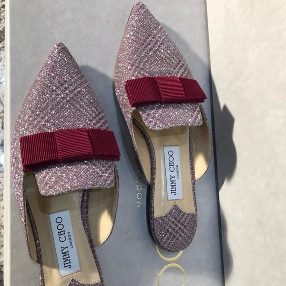 Jimmy Choo Galaxy Flats Glitter Slippers - Picture 4 of 9